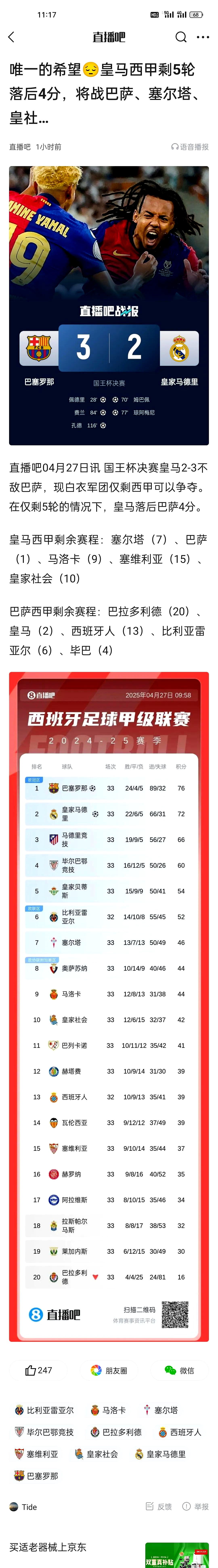 关于皇马3-2逆转胜皇家社会,继续领跑西甲积分榜的信息 关于皇马3-2逆转胜皇家社会,继续领跑西甲积分榜的信息